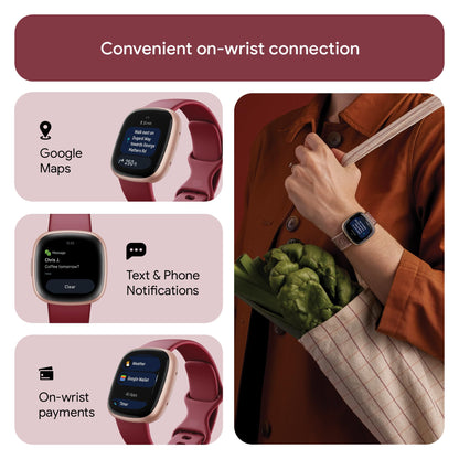 Google Fitbit Versa 4 Fitness Smartwatch with built-in GPS and up to 6 days battery life - compatible with iOS 15 or higher & Android OS 9.0 or higher