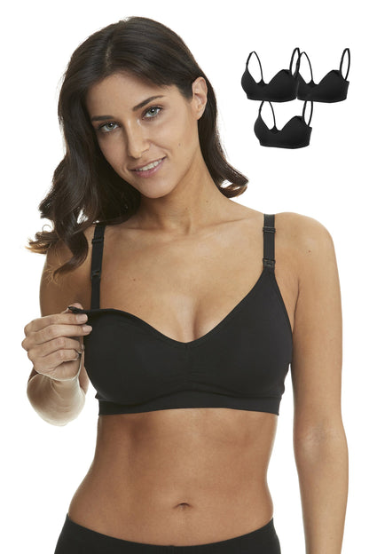 HOFISH 3PACK Full Bust Seamless Nursing Maternity Bras