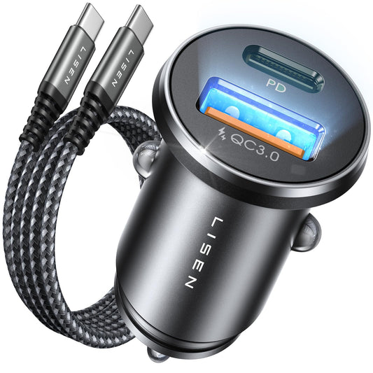 LISEN Car Charger Adapter USB C 54W 12V USB Socket
