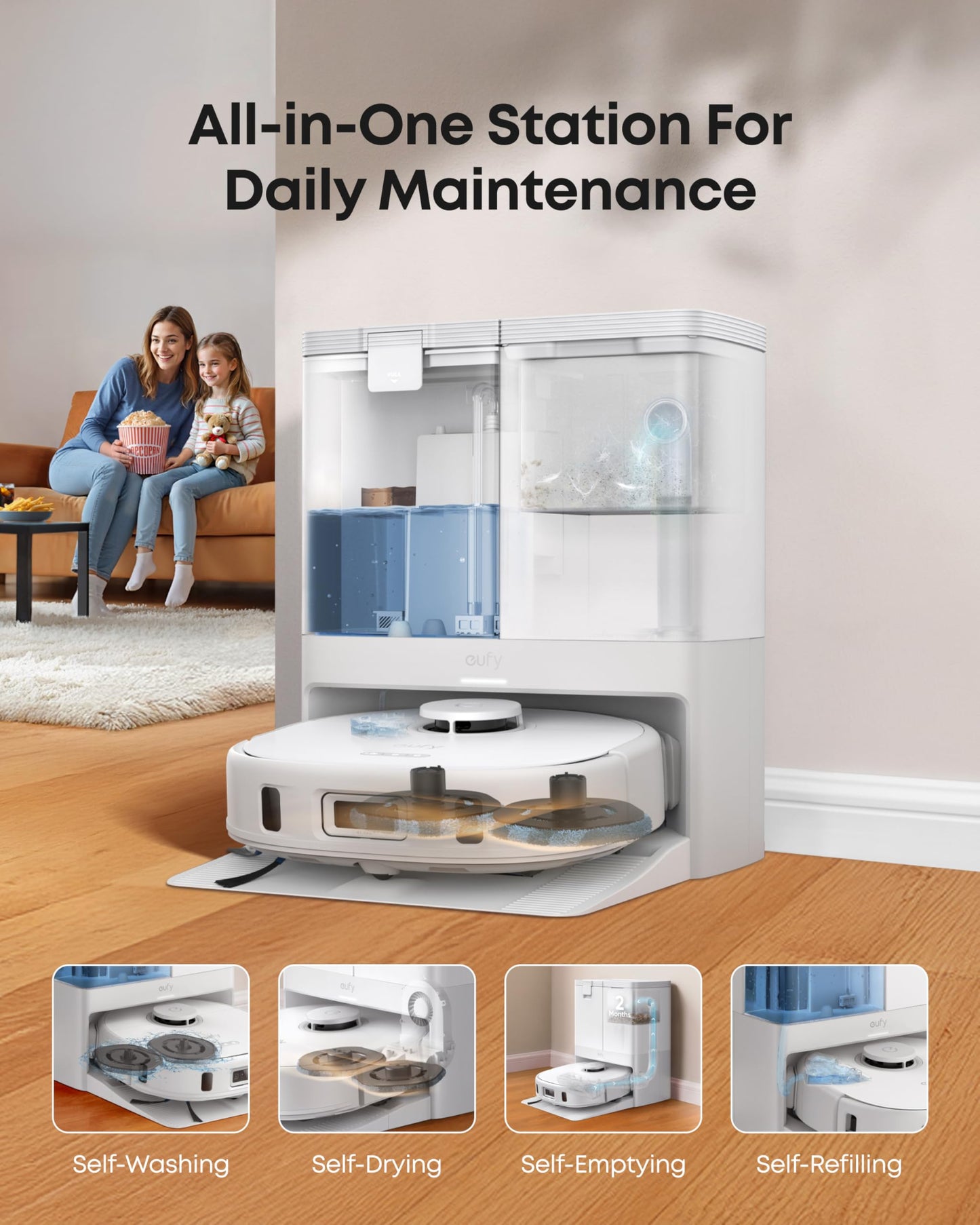 eufy X10 Pro Omni Robot Vacuum Cleaner with Mop, All-in-One Station