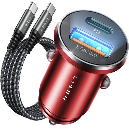 LISEN Car Charger Adapter USB C 54W 12V USB Socket
