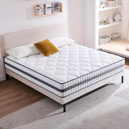 Twirest Double Mattress, Hybrid Memory Foam and Spring Mattress, Zonal Support, Decompression, Medium Firm, Soft and Breathable Cloth, Rolled-in-Box, 135x190x22cm