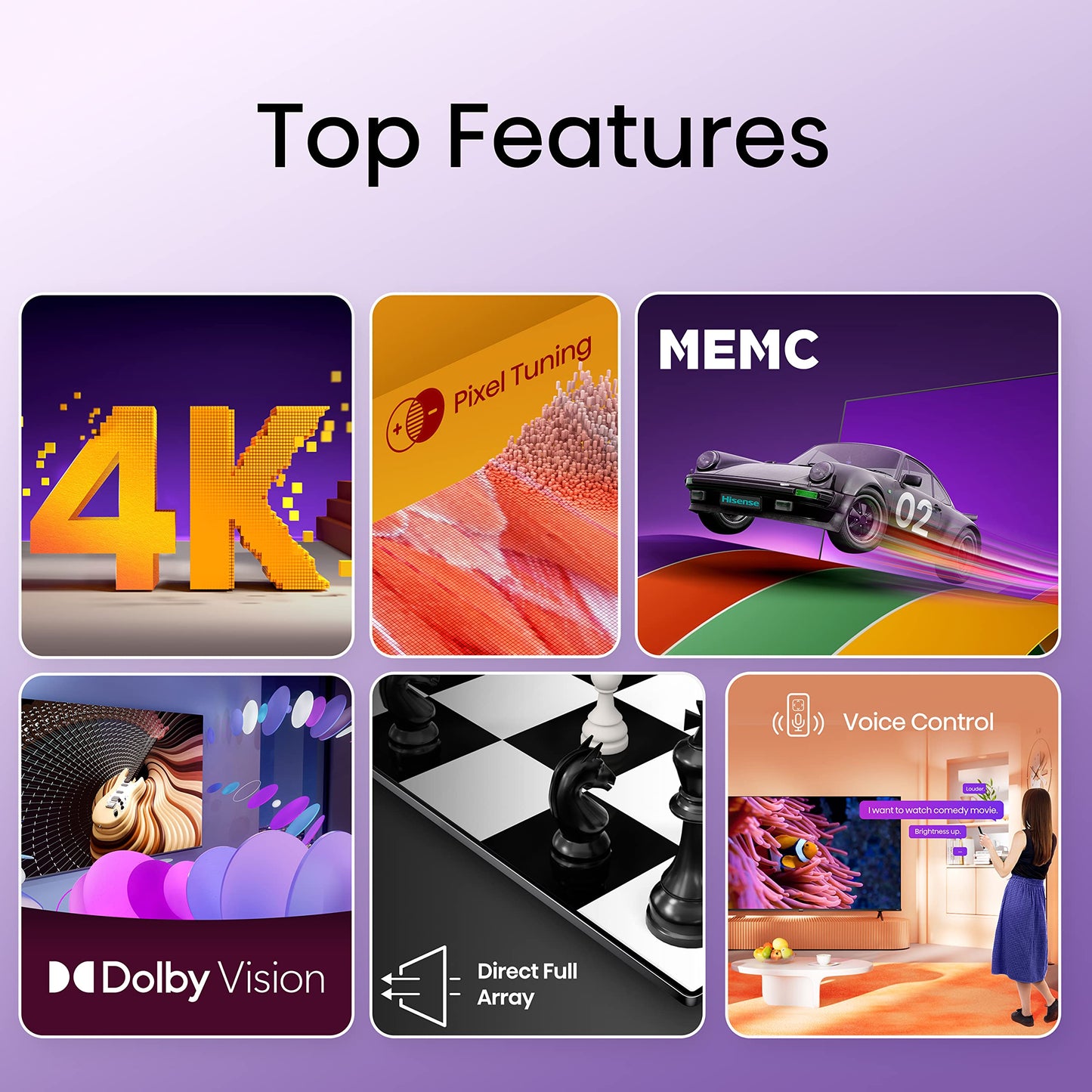 Hisense 43 Inch 4K Smart TV 43E6NTUK - Dolby Vision, Game Mode PLUS with 60Hz VRR ALLM, Smooth Motion, AI Sports Mode, Vidaa OS with Freely, Youtube, Netflix and Disney+ & Now TV (2024 Model)